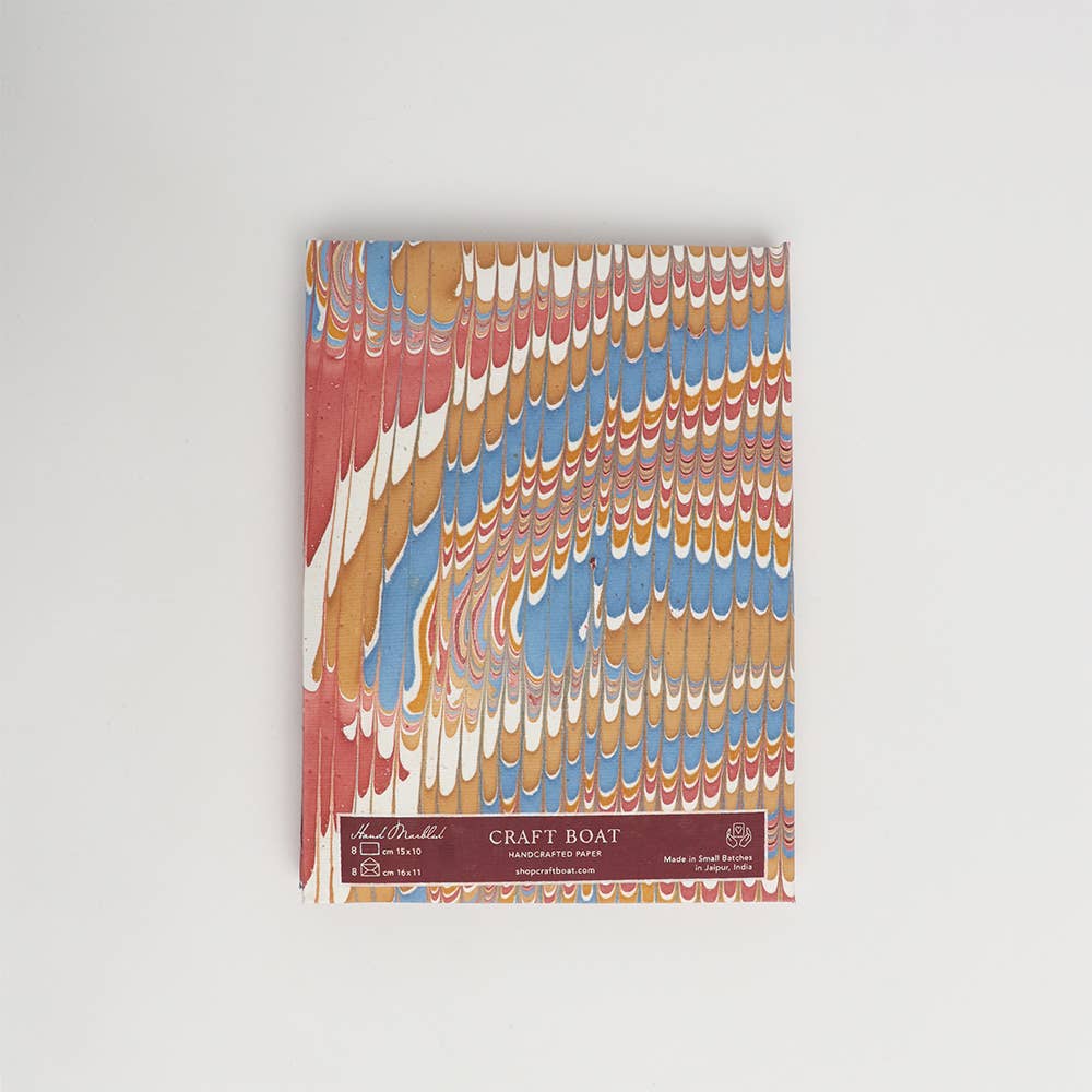 Hand Marbled Greeting Card Set - DESERT PEBBLES