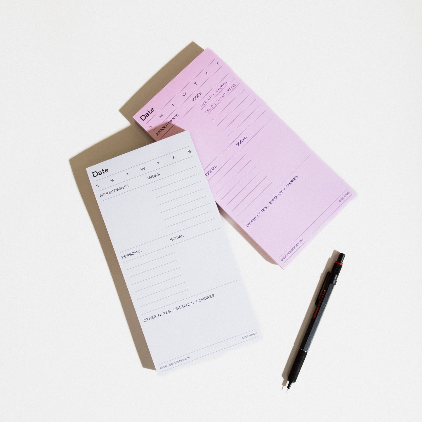 Daily Task Notepad Planner - Pink/Red