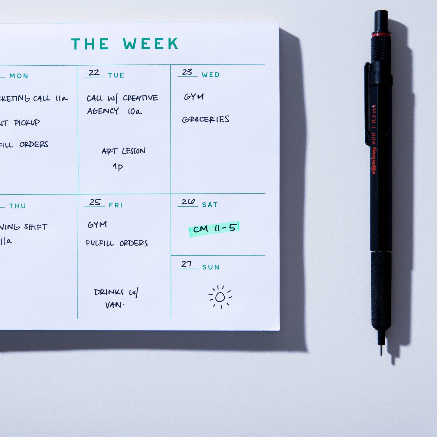 Weekly Planner Notepad