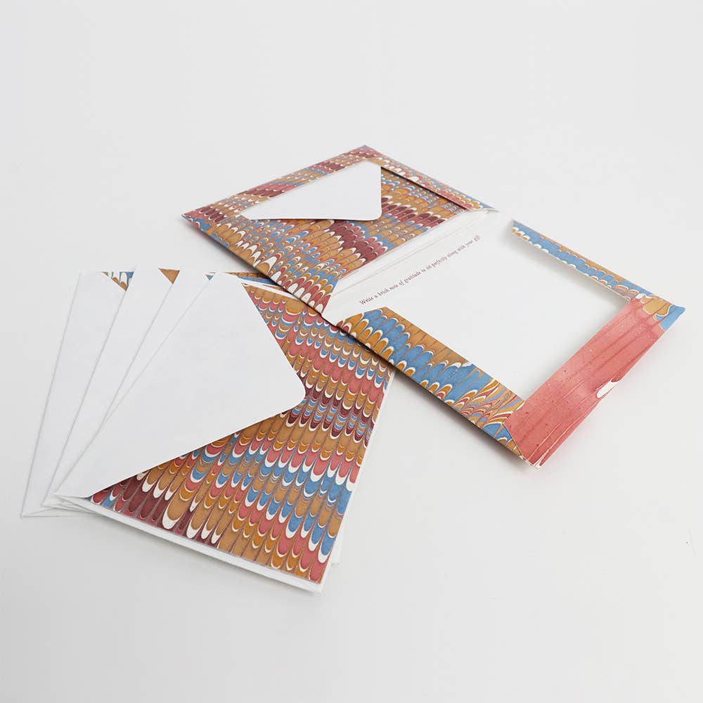 Hand Marbled Greeting Card Set - DESERT PEBBLES