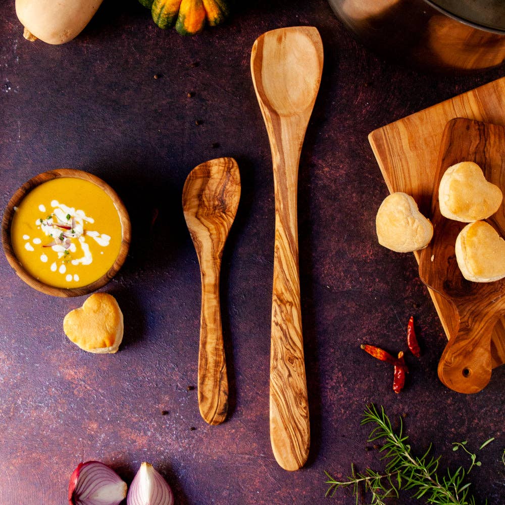 Extra Long Handled Olive Wood Cooking Spoon