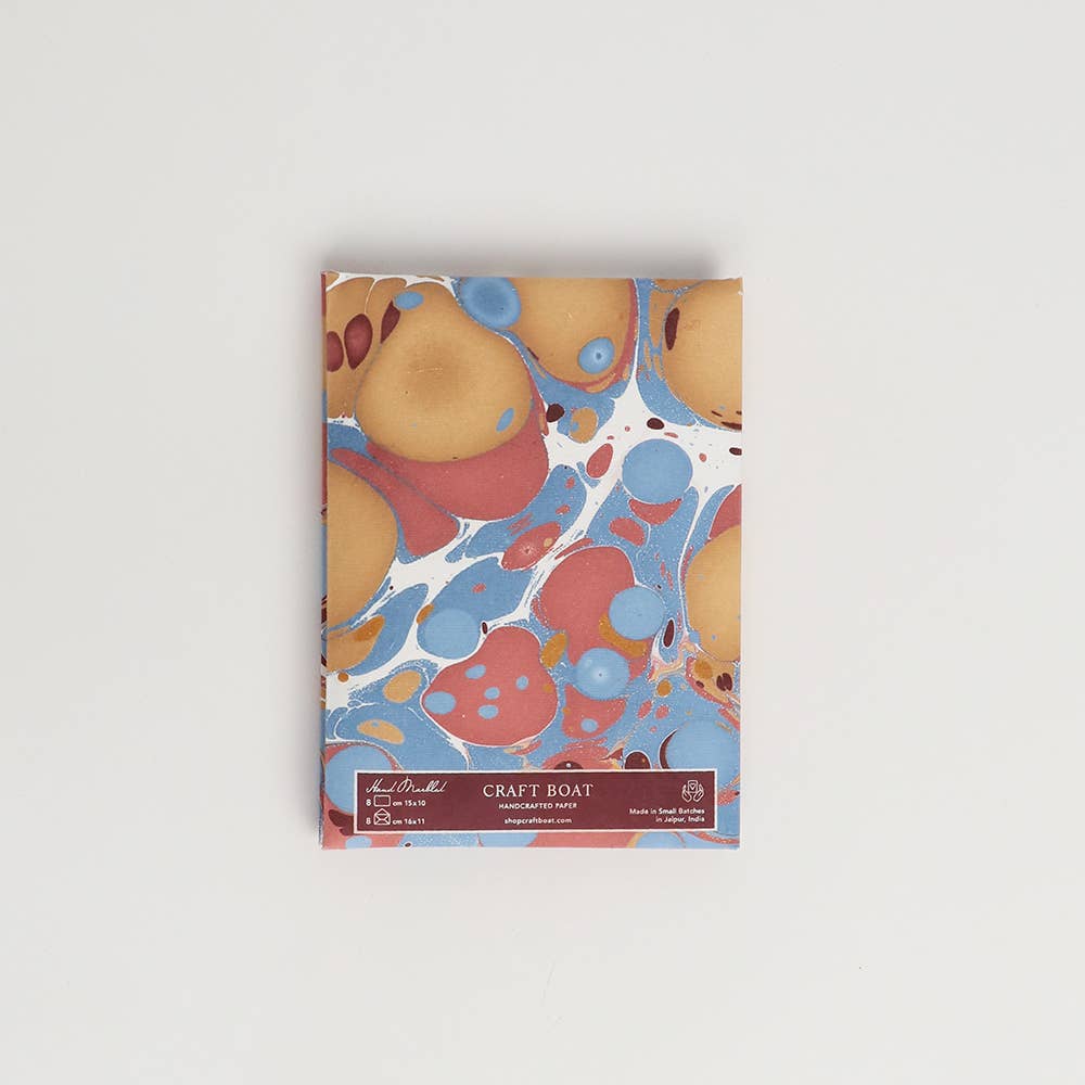 Hand Marbled Greeting Card Set - DESERT PEBBLES