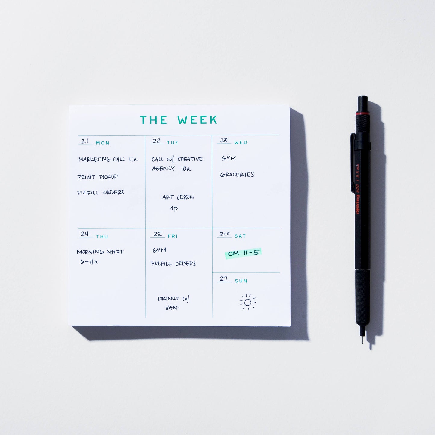 Weekly Planner Notepad