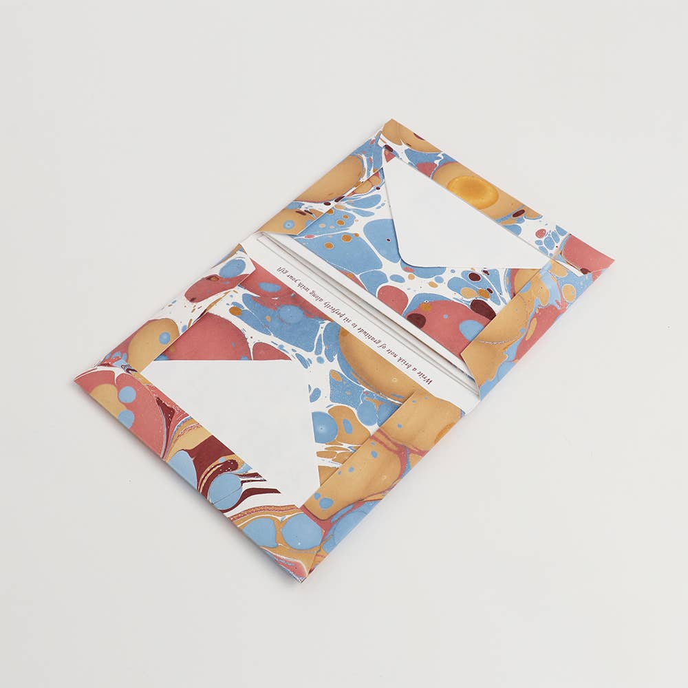Hand Marbled Greeting Card Set - DESERT PEBBLES