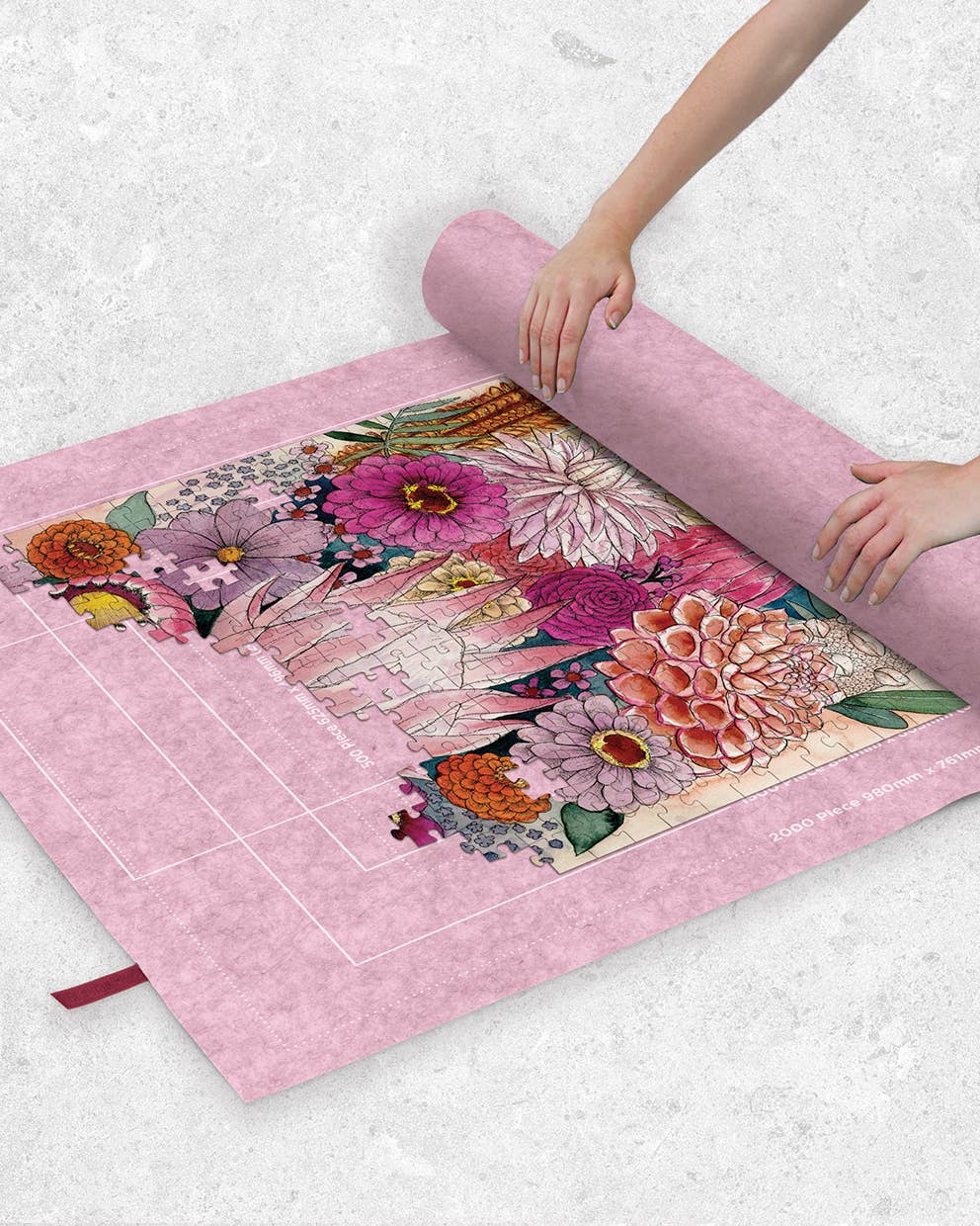 Portable Felt Roll-Up Jigsaw Puzzle Storage Mat