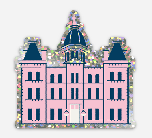 Marfa Courthouse Glitter Sticker