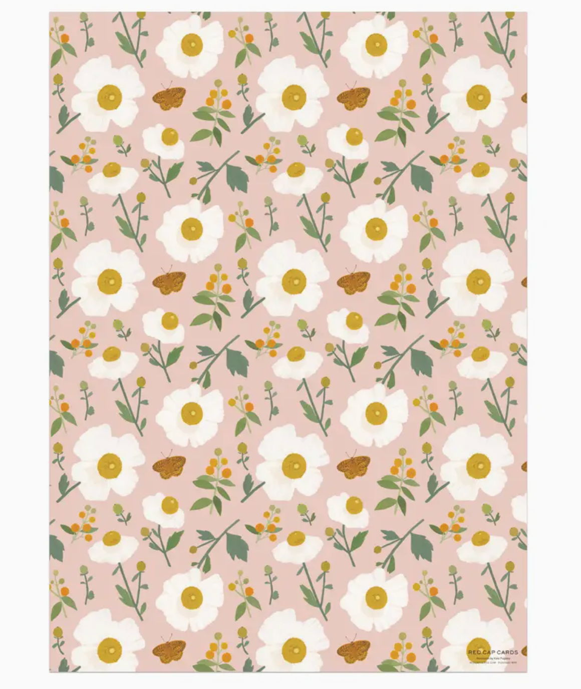 White Poppies Wrapping Paper
