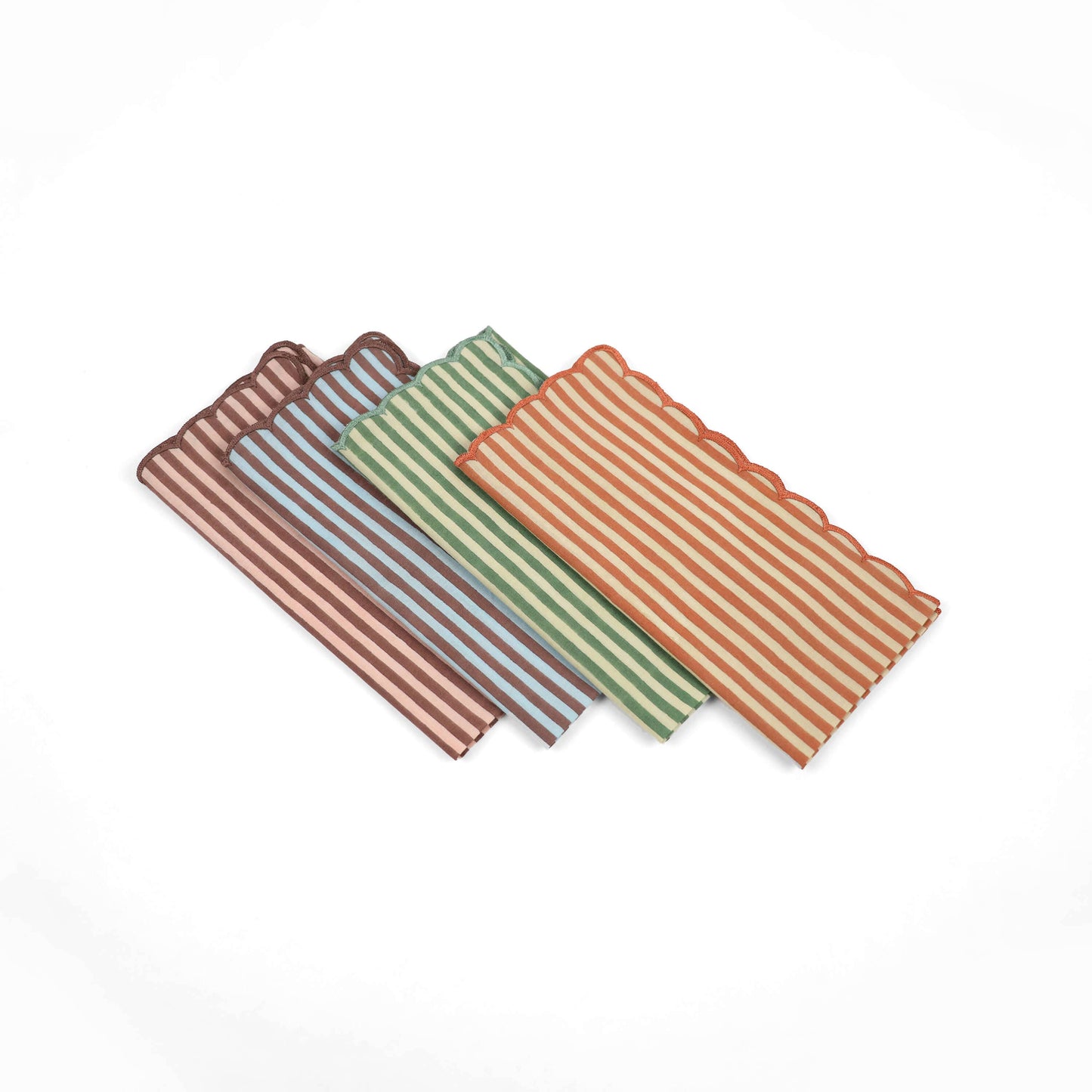Block-Printed Linen Napkins – Set of 2 (Orange)