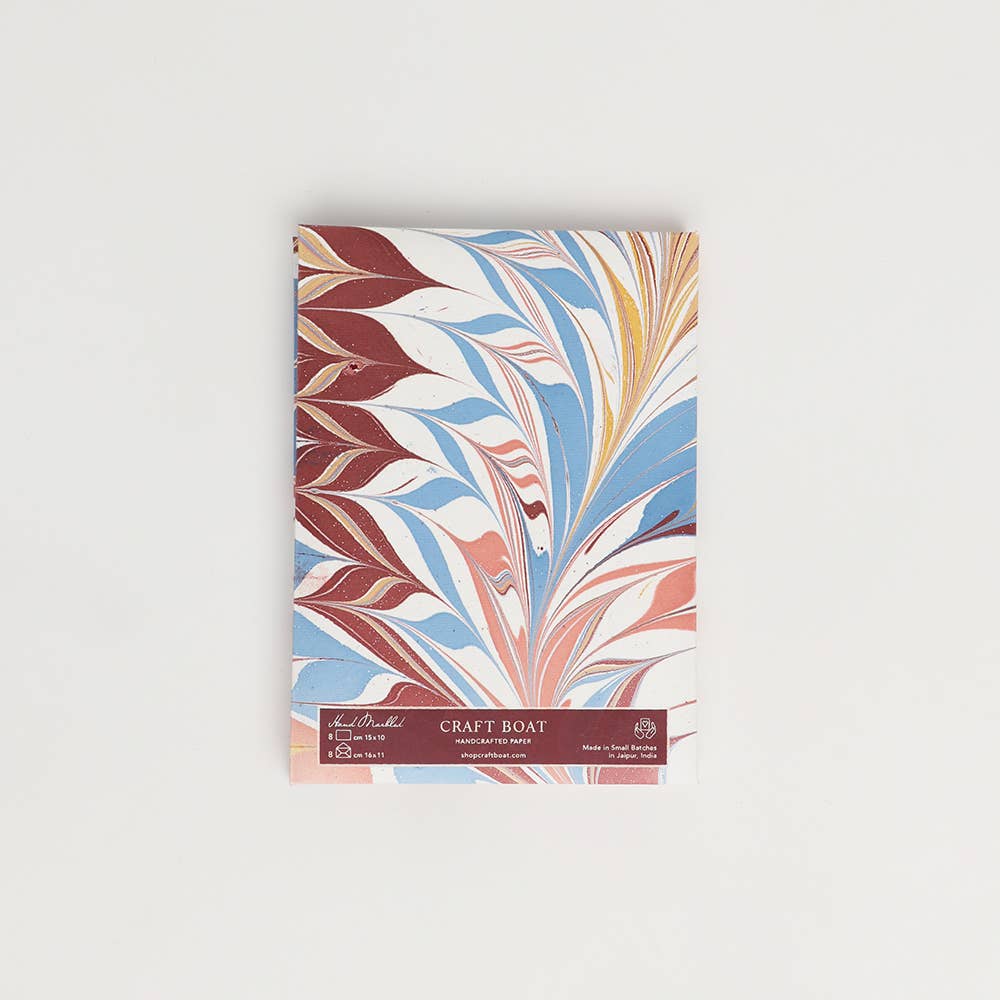 Hand Marbled Greeting Card Set - DESERT PEBBLES