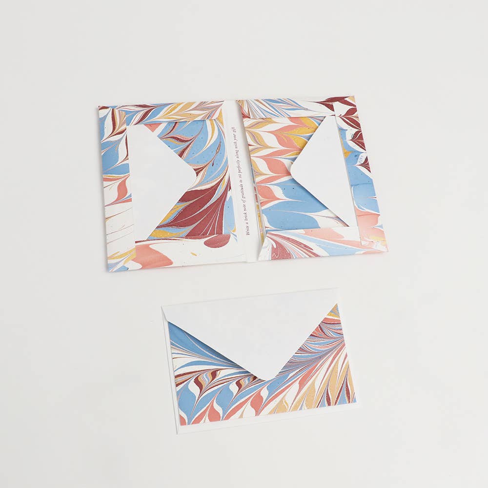 Hand Marbled Greeting Card Set - DESERT PEBBLES