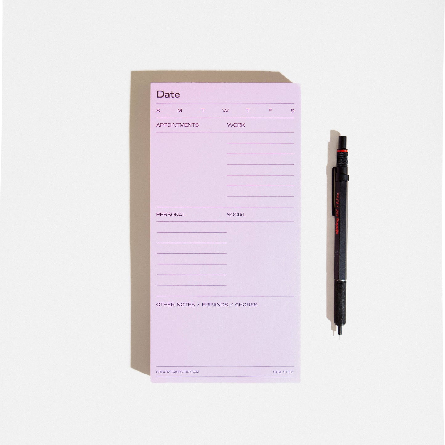 Daily Task Notepad Planner - Pink/Red