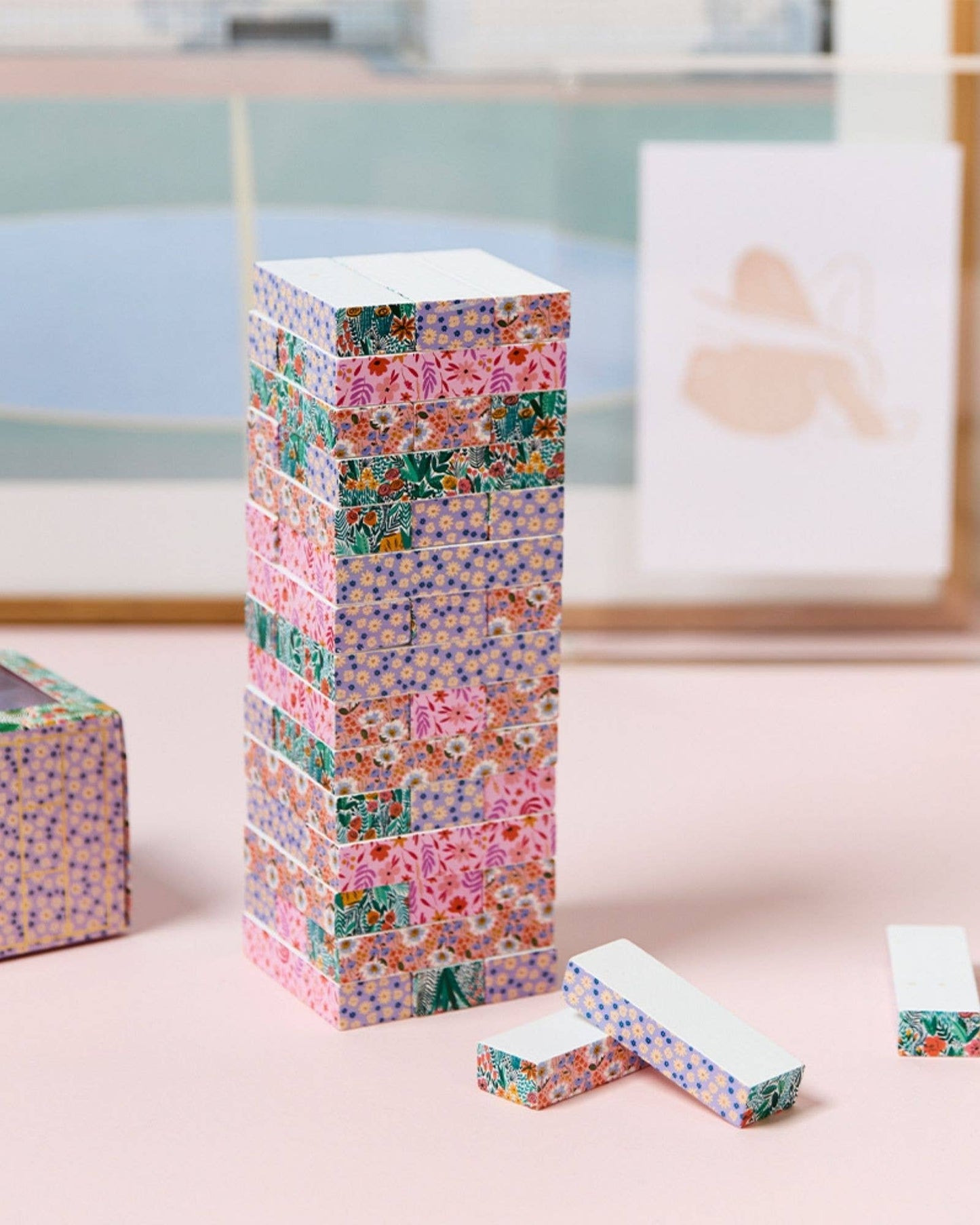 Floral Tumbling Tower Game