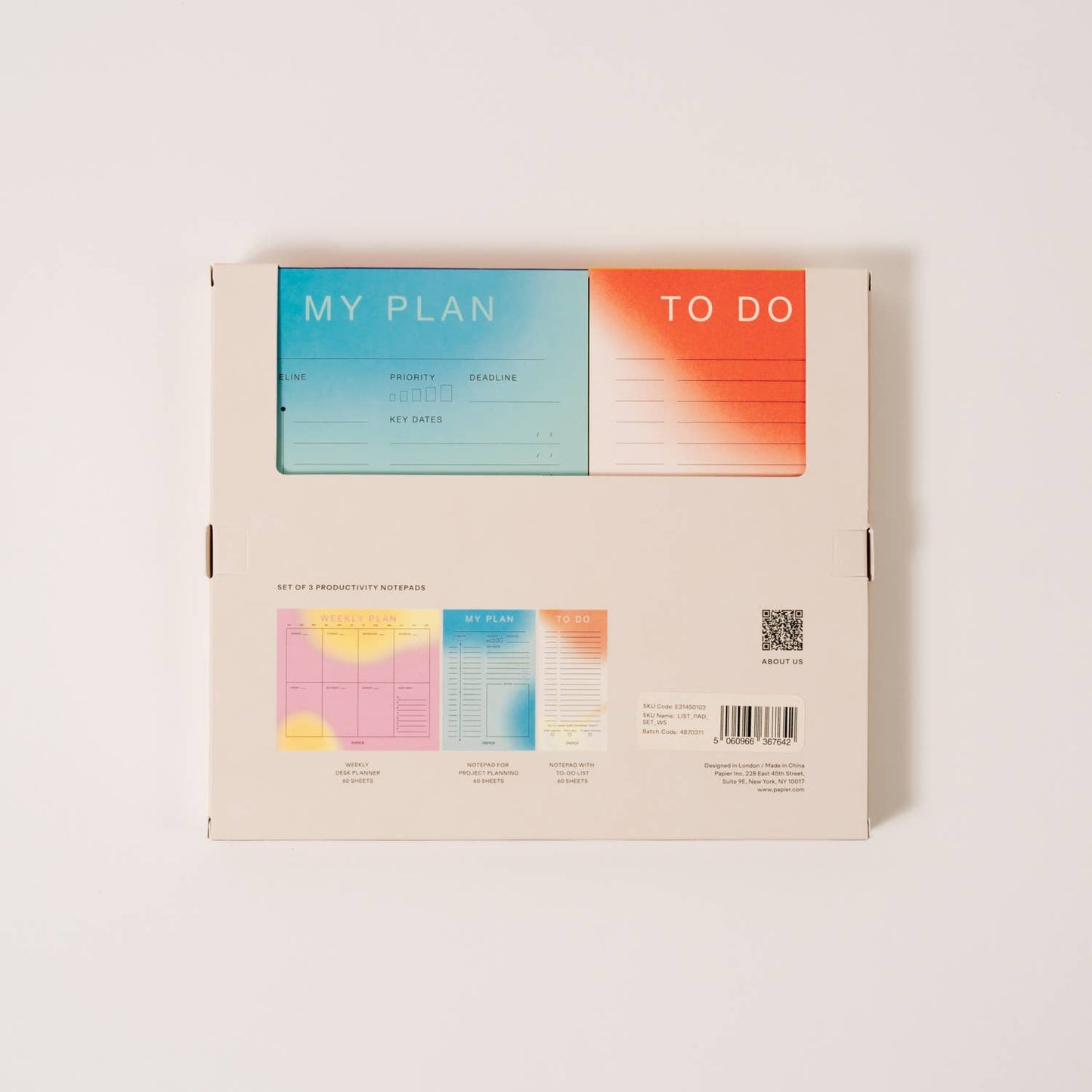 Multicolor List Pad Set of 3