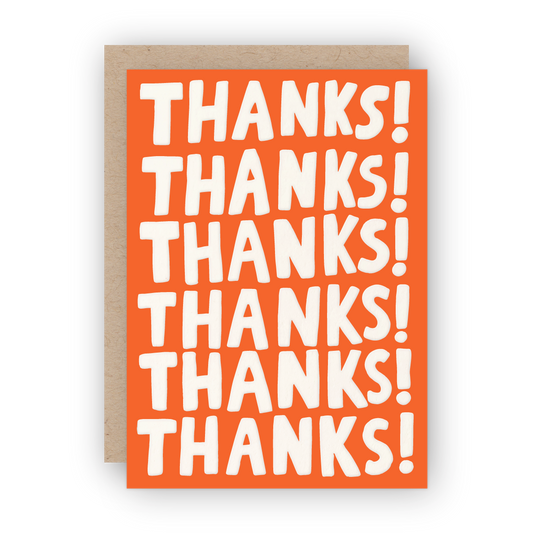 Thanks! Thanks! Thanks! Letterpress Greeting Card