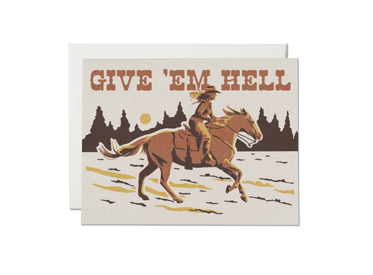 Give 'Em Hell Card | Red Cap Cards