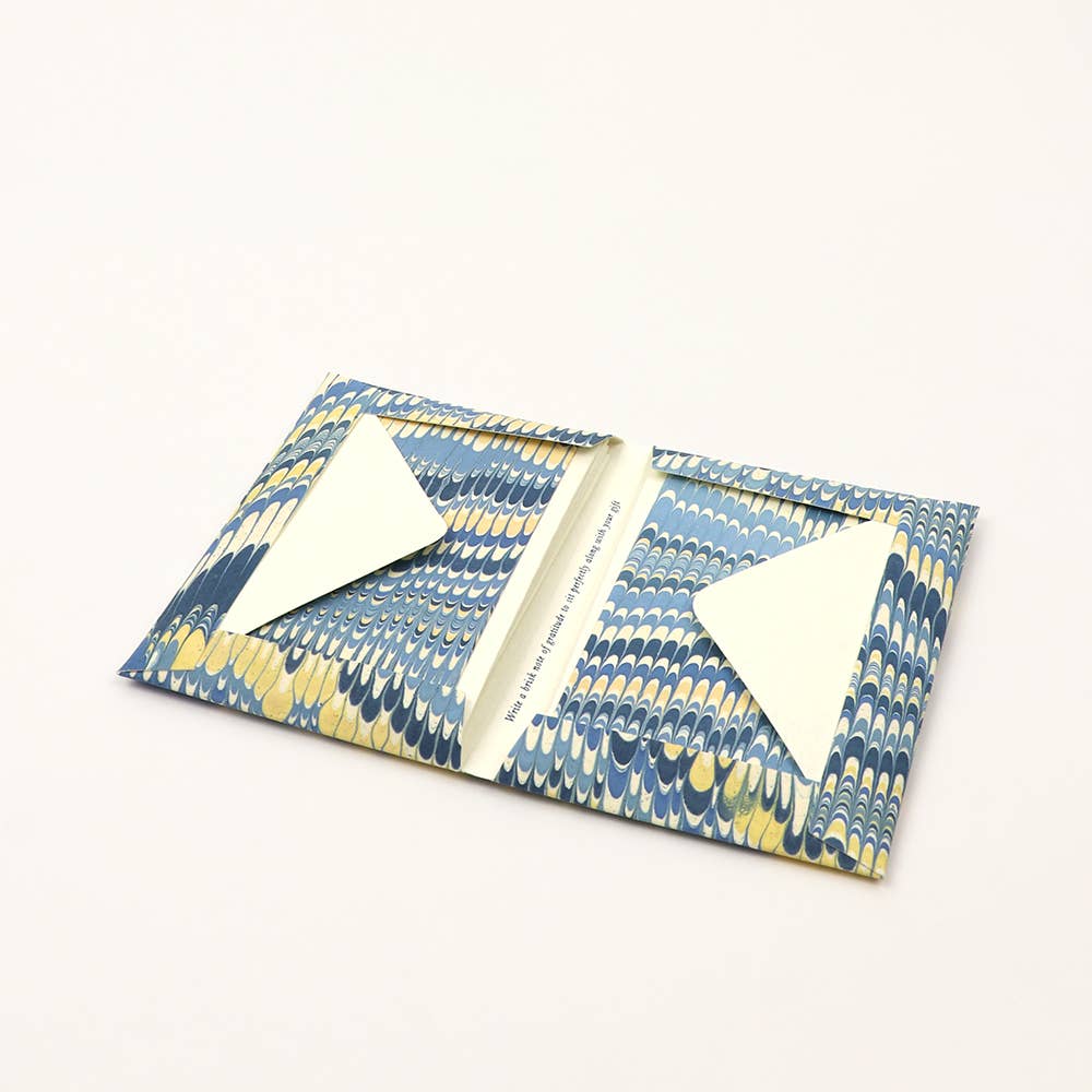 MARBLED GREETING CARD SET - MOUNTAIN BLUE