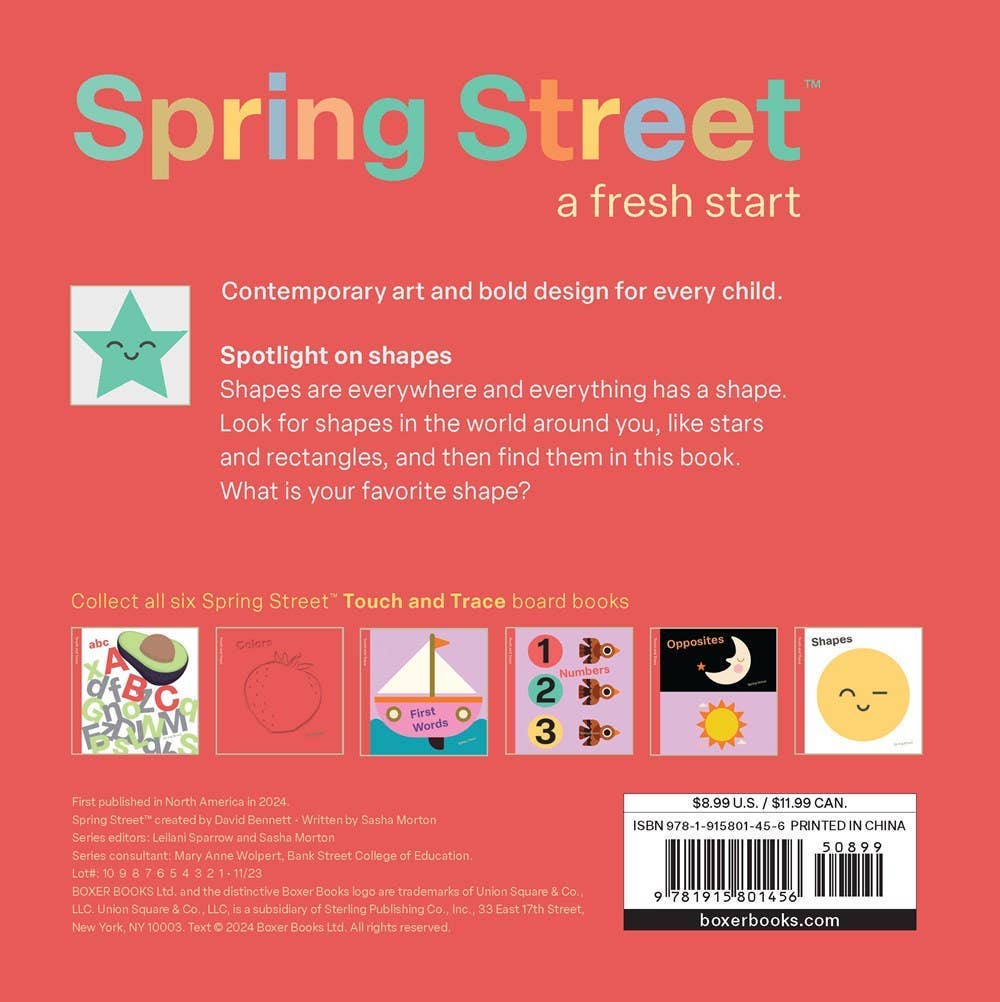 Spring Street Touch and Trace: Shapes by Boxer Books
