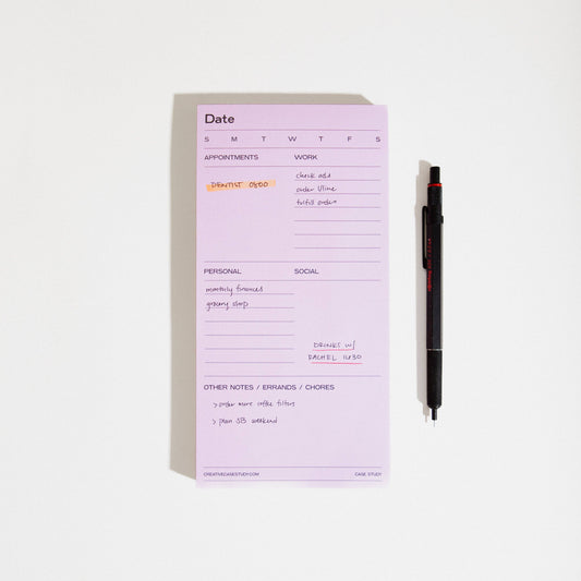 Daily Task Notepad Planner - Pink/Red