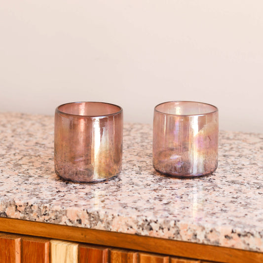 Amethyst Handblown Glass Tumbler