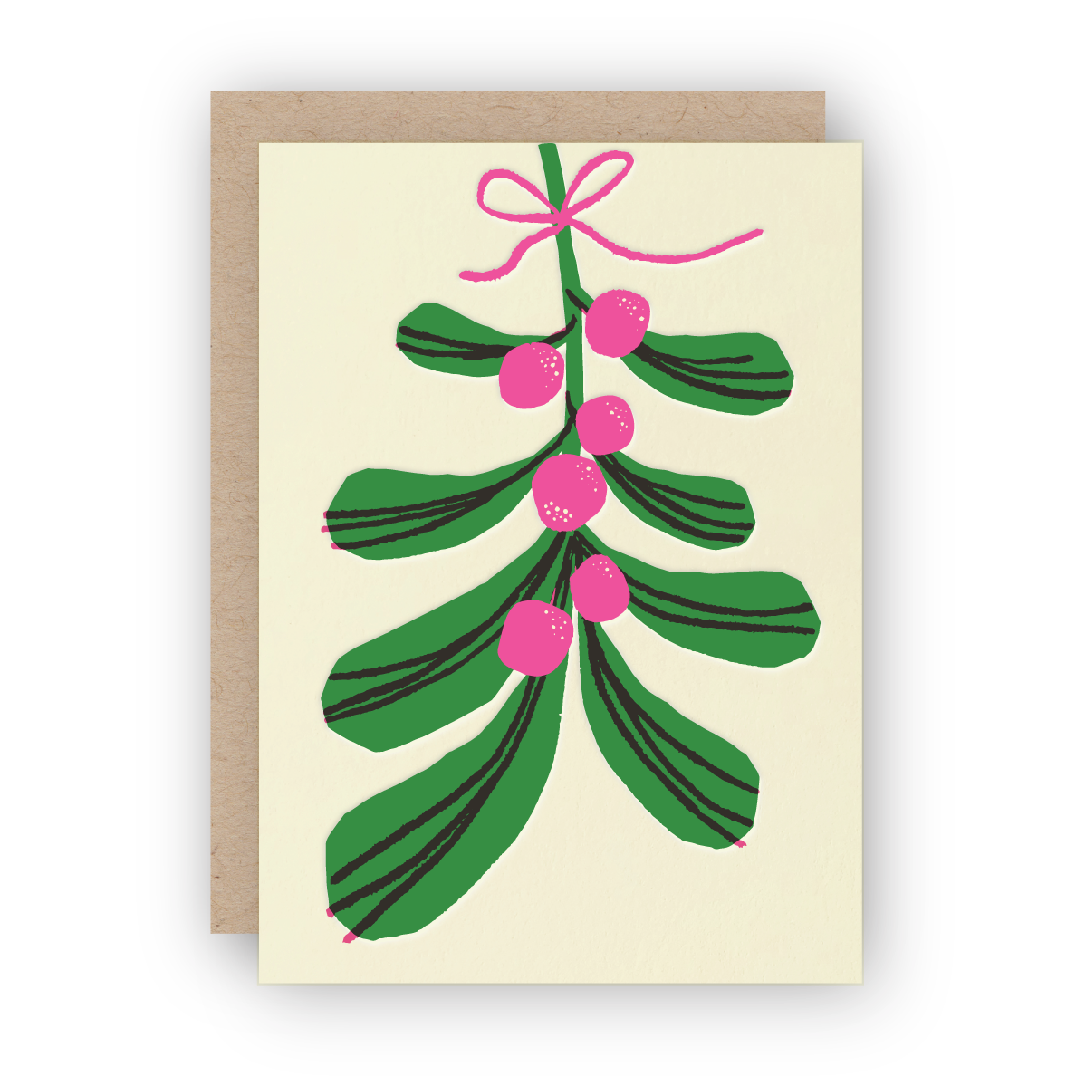 Mistletoe Letterpress Greeting Card
