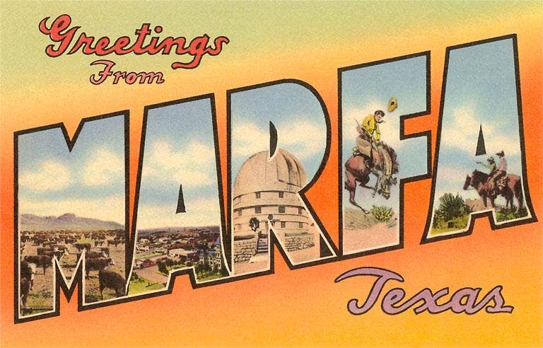 Postcard TX-161 Greetings from Marfa, Texas