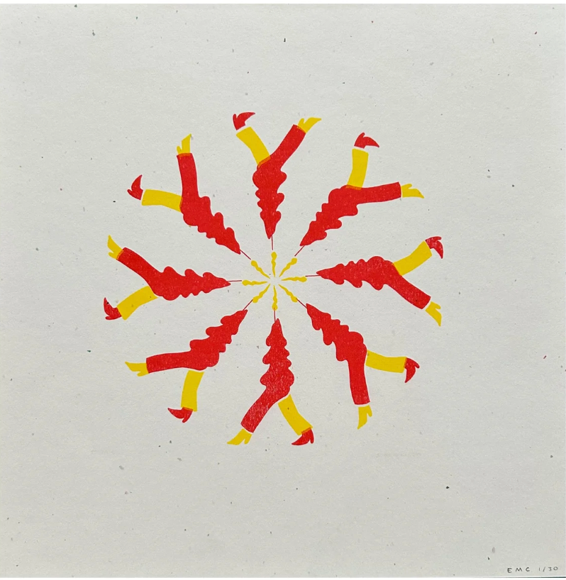 Candle Wheel Risograph Print - Eva Claycomb