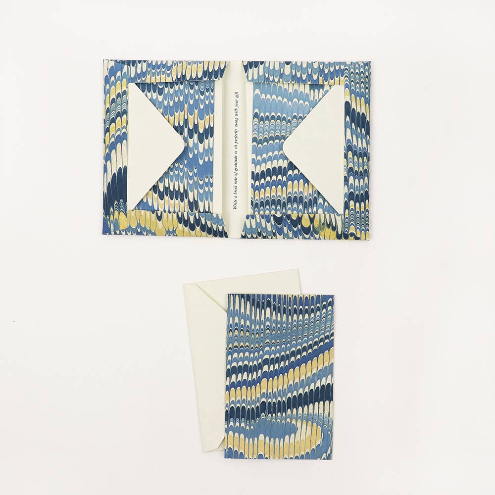 MARBLED GREETING CARD SET - MOUNTAIN BLUE