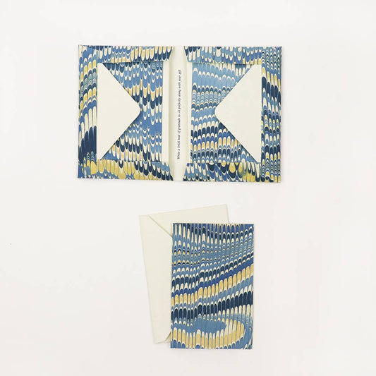 MARBLED GREETING CARD SET - MOUNTAIN BLUE