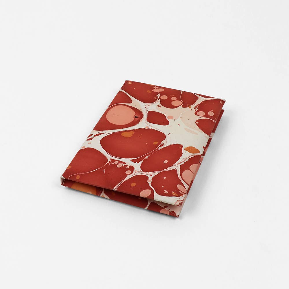 MARBLED GREETING CARD SET - PEBBLES RED