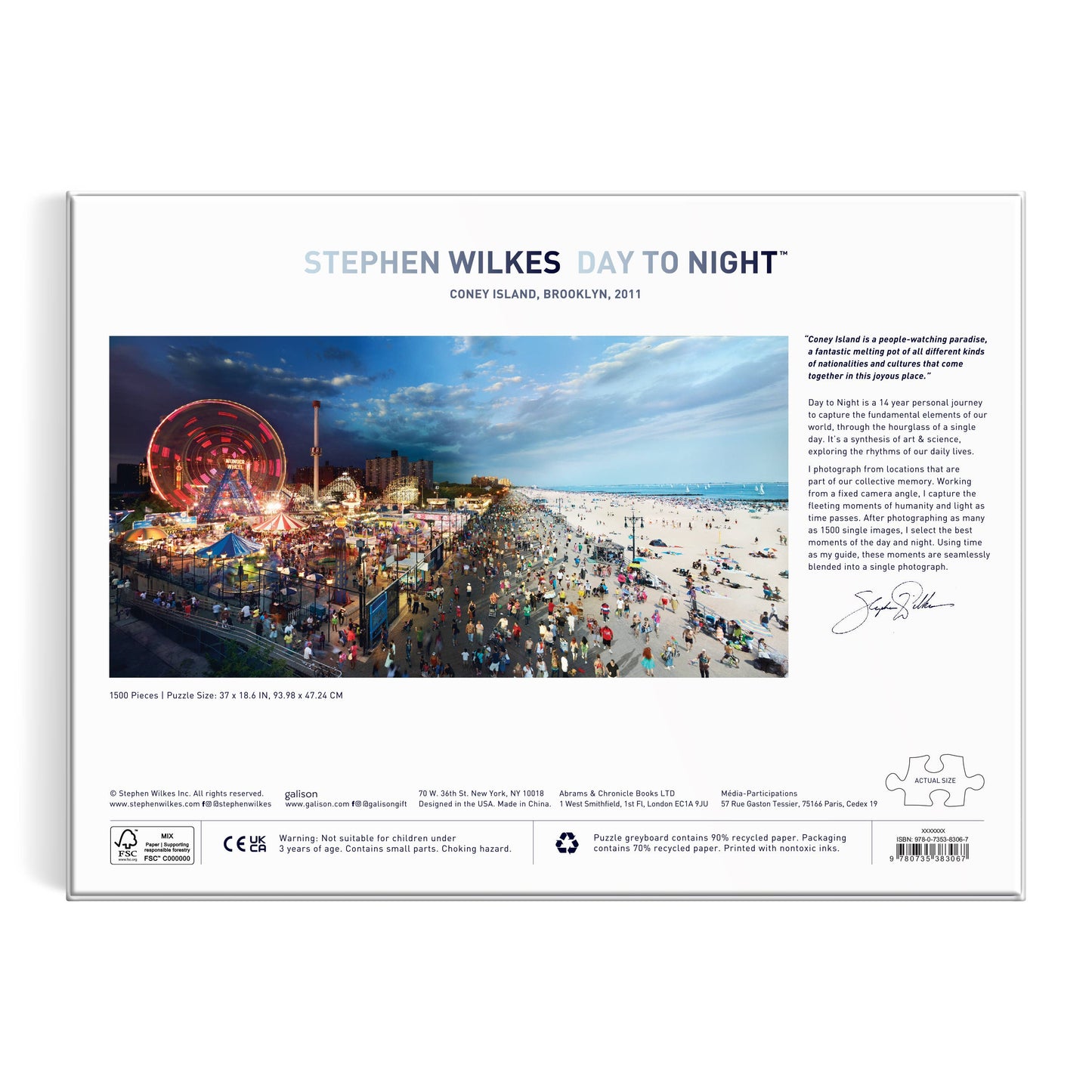 Coney Island Day to Night 1500 Piece Puzzle