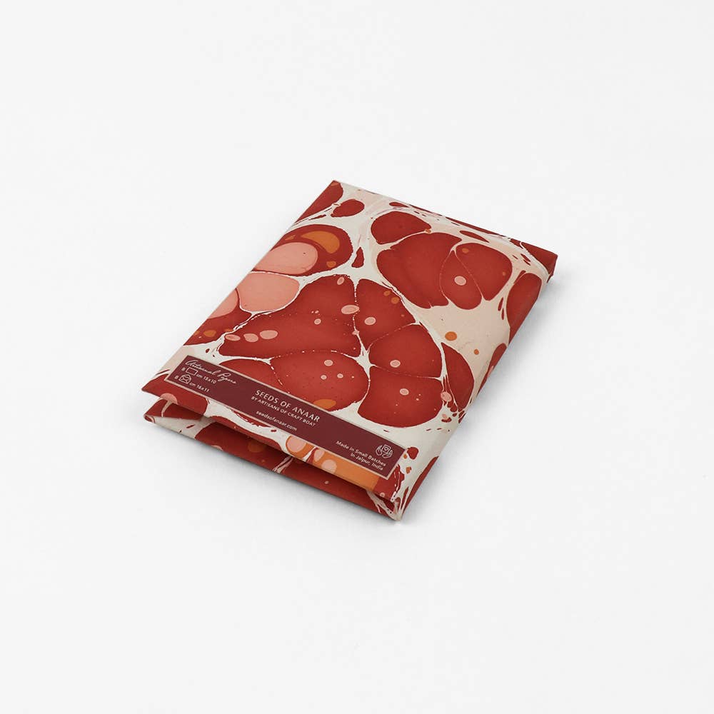 MARBLED GREETING CARD SET - PEBBLES RED